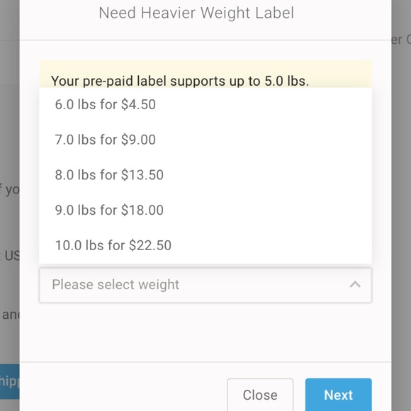 EXTRA POSTAGE LABEL FOR BUNDLES OVER 5 POUNDS - Picture 2 of 2